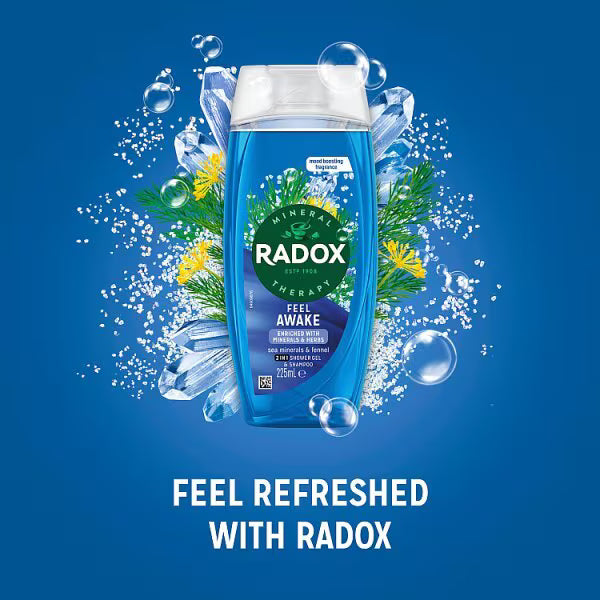 Radox Feel Awake 2-in-1 Shower Gel and Shampoo 225ml - British product