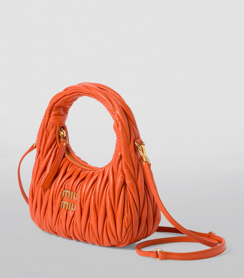 Miu Miu small matelassé leather Wander top-handle bag, UK version