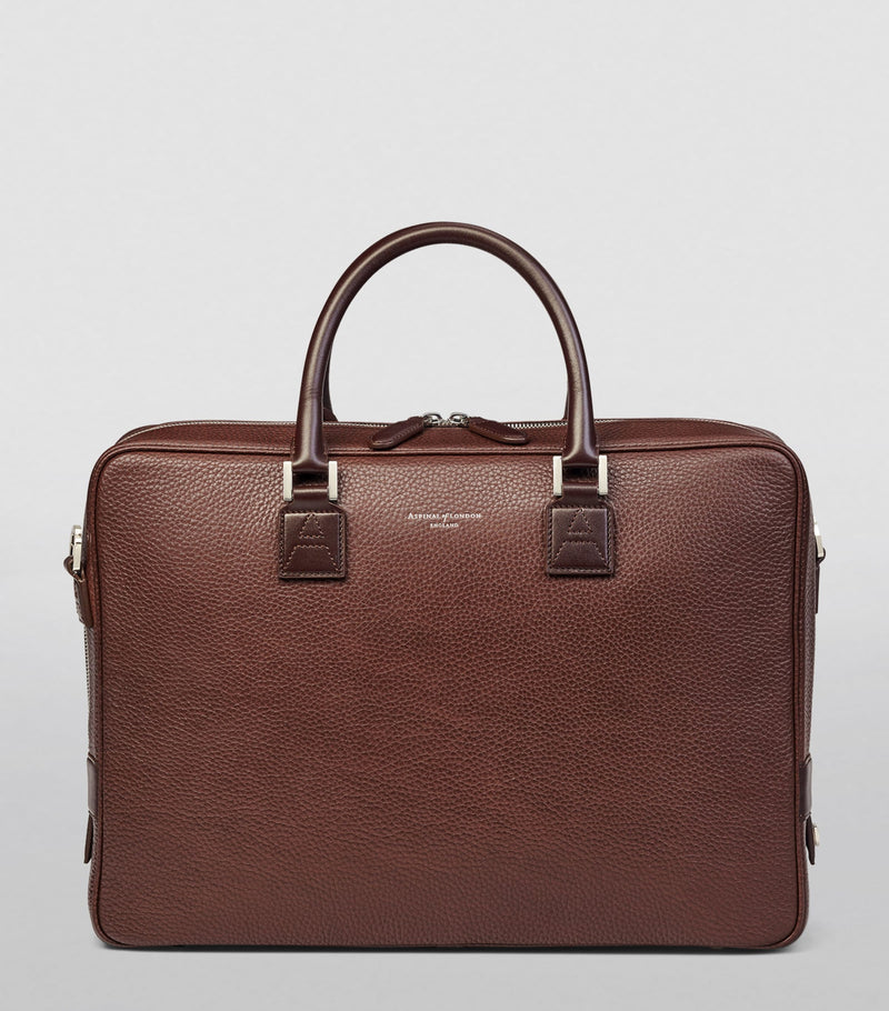 Aspinal of London Mount Street briefcase black saffiano leather (British brand)