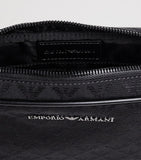 Emporio Armani jacquard logo wash bag with wrist strap, UK version