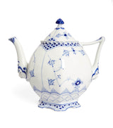 Harrods Royal Copenhagen Blue Fluted Full Lace Teapot 1L- Buy online at McGrocer