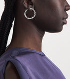 Suzanne Kalan white gold diamond sideways hoop earrings, imported from the UK
