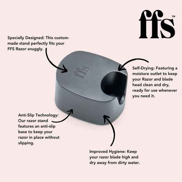 FFS Beauty premium razor stand in matte black finish - British product