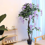 Livingandhome purple artificial flowers plant 120cm, UK version