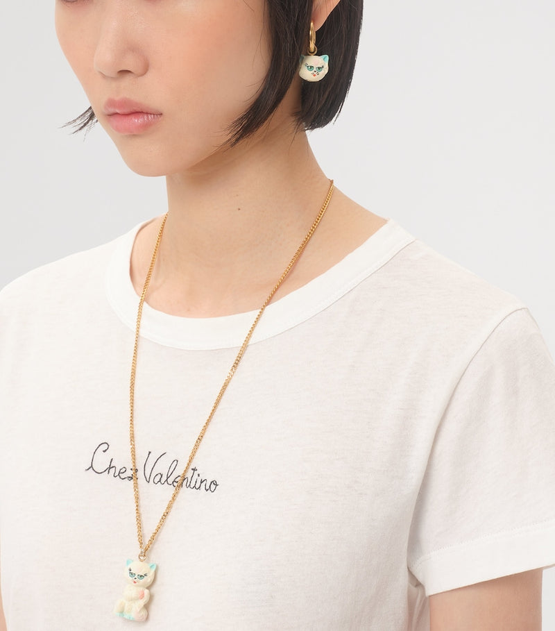 Valentino Garavani Le Chat earring gold-tone hoop, UK version