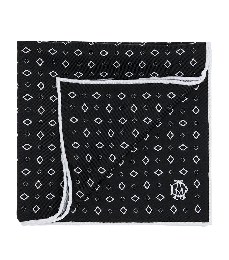 Dunhill mulberry silk polka dot pocket square (British brand)