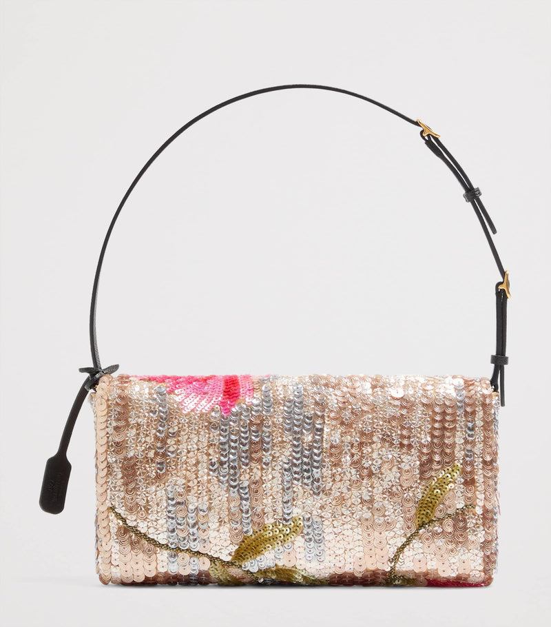 Valentino Garavani silk sequined DeVain shoulder bag, UK version