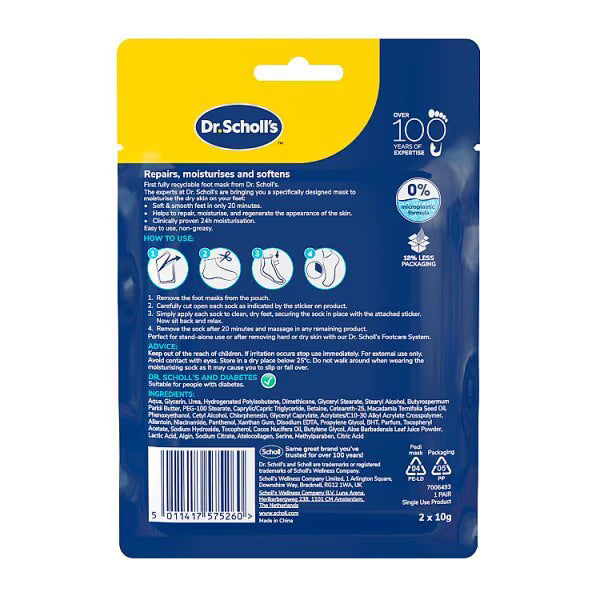 Dr. Scholl's foot mask moisturising 1 pair imported from the UK