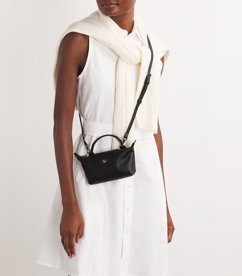 Longchamp Le Pliage Xtra leather pouch extra-small, imported from the UK