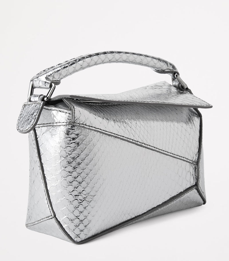 Loewe mini python skin Puzzle Edge handbag, imported from the UK
