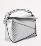 Loewe mini python skin Puzzle Edge handbag, imported from the UK