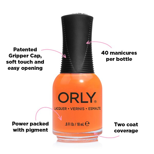 Orly A Vibe Neon Orange Nail Polish 18ml, imported from the UK