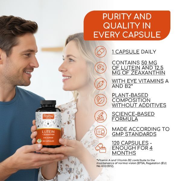 RAIBU lutein zeaxanthin supplement 120 capsules - British product