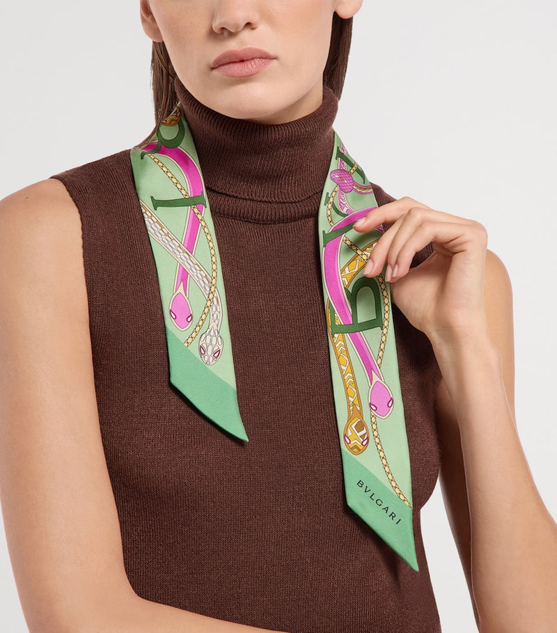 Bvlgari Serpenti silk stole 90x90cm, UK version