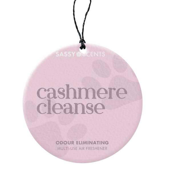 Sassy Scents Cashmere Cleanse hanging car freshener (British brand)