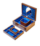 WOLF ballet musical jewellery box with Swan Lake music and embroidered theatre design (British brand)