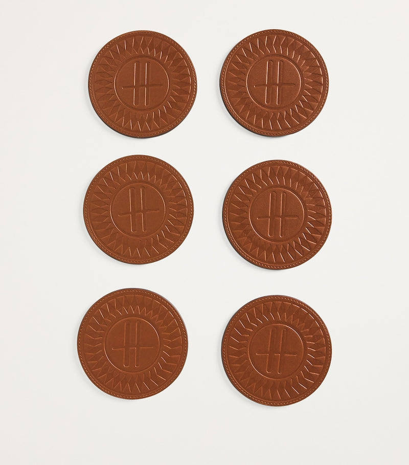 Harrods logo leather coasters set of 4, UK version