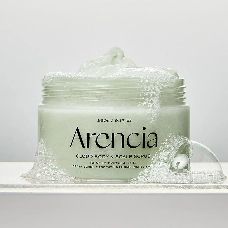 Arencia geranium and primrose body and scalp scrub 260g (British brand)