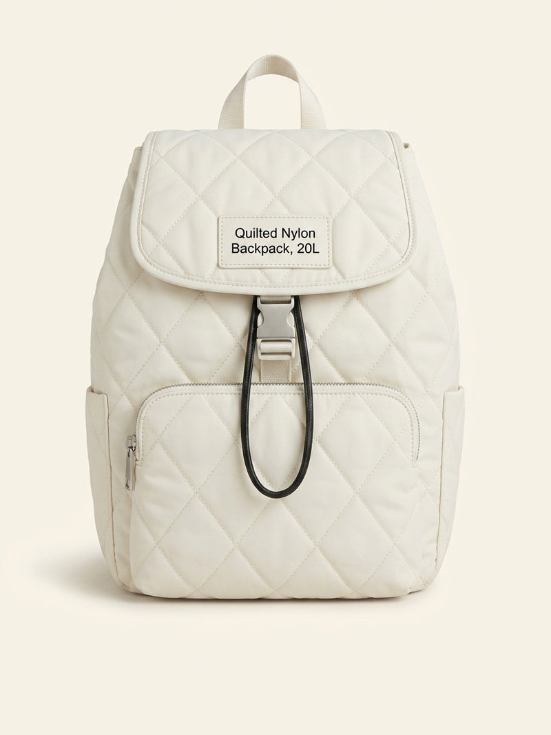 Burberry woven drawstring backpack with check details - British product