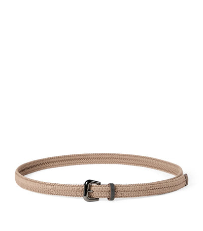 Harrods Brunello Cucinelli Stretch-Cotton Braided Belt- Buy online at McGrocer