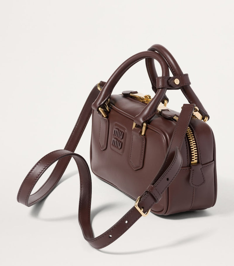 Miu Miu Arcadie top-handle bag calfskin leather, imported from the UK