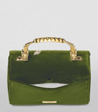 Aspinal of London midi velvet embroidered Mayfair top-handle bag (British brand)