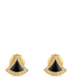 Bvlgari Divas' Dream yellow gold onyx diamond earrings, imported from the UK