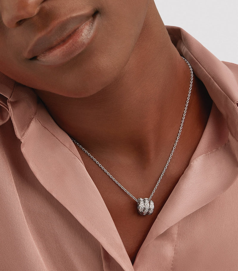 Bvlgari white gold diamond Serpenti Viper necklace (British brand)