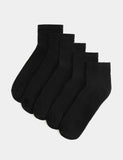 Cotton rich cushioned anklets 5-pack, imported from the UK