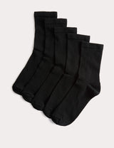 M&S M&S 5 Pack Cotton Rich Ribbed Ankle High Socks- Buy online at McGrocer