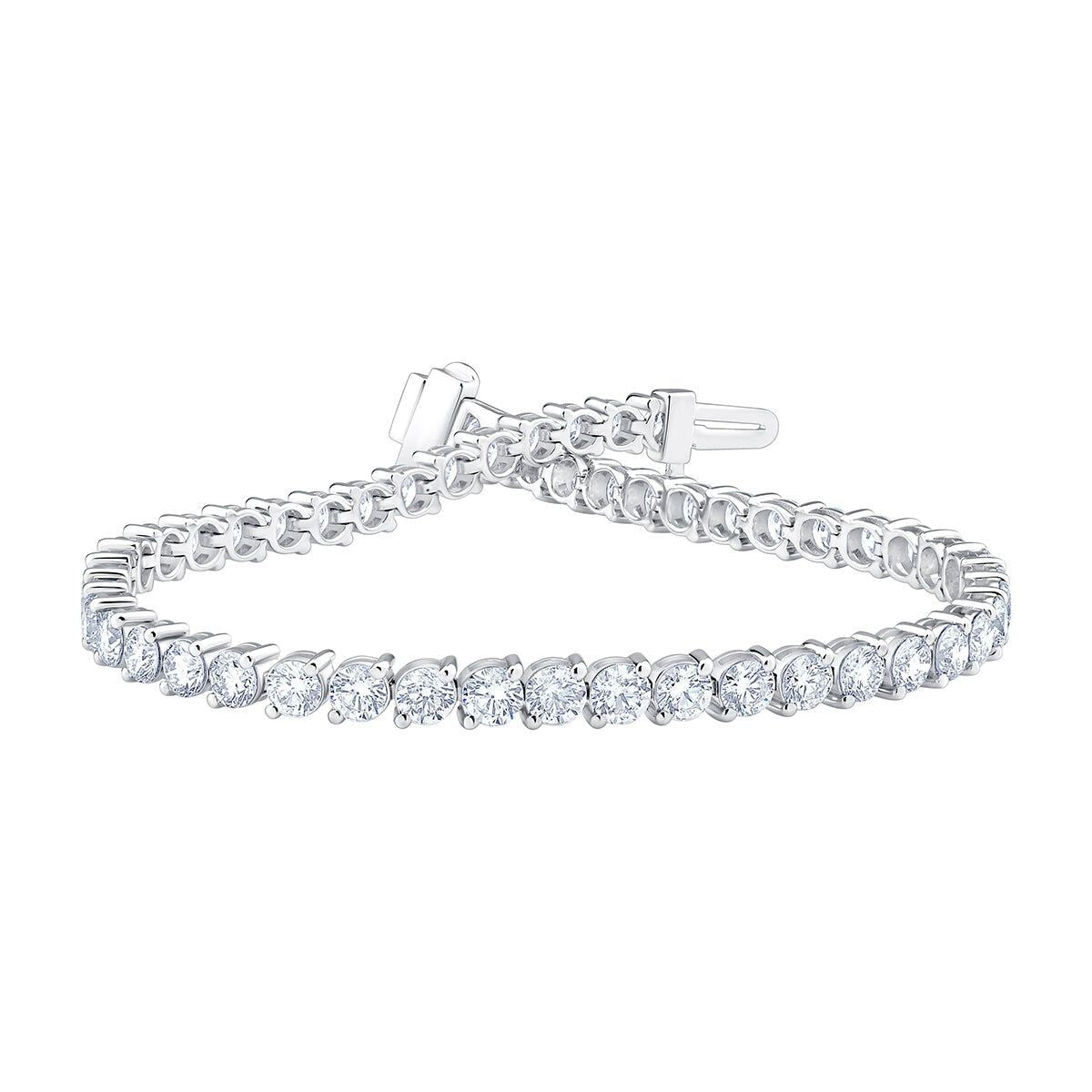 6.00ctw Round Brilliant Cut Diamond Tennis Bracelet, 18ct White Gold - McGrocer