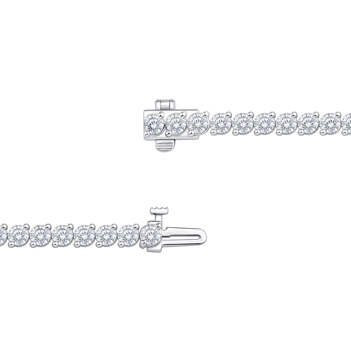6.00ctw Round Brilliant Cut Diamond Tennis Bracelet, 18ct White Gold - McGrocer
