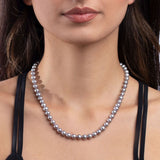 6-7mm Cultured Freshwater Grey Pearl Necklace, 18ct White Gold - McGrocer