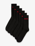 HUGO logo cotton rich ribbed socks 6 pack (British brand)