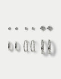 M&S 6 pack stone hoop and stud earrings, UK version