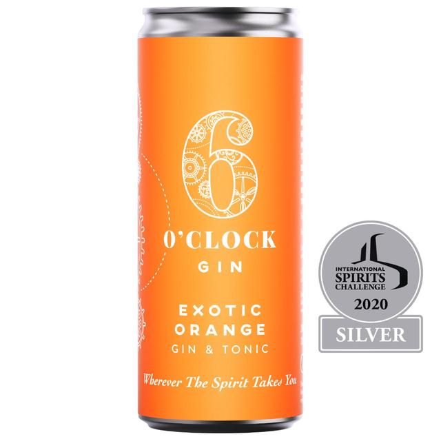 6 O'clock Gin Exotic Orange Gin & Tonic   250ml - McGrocer