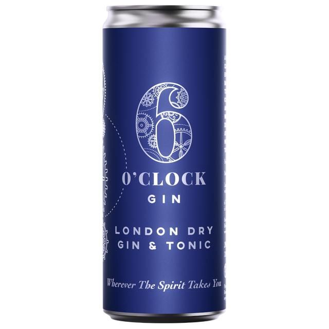 6 O'clock Gin London Dry Gin & Tonic   250ml - McGrocer
