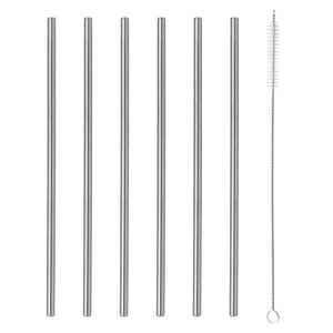 Viners Barware Long Steel Drinking Straws 6 per pack