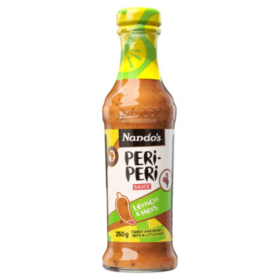 Nando's Lemon and Herb Peri-Peri Sauce 250g, imported from the UK