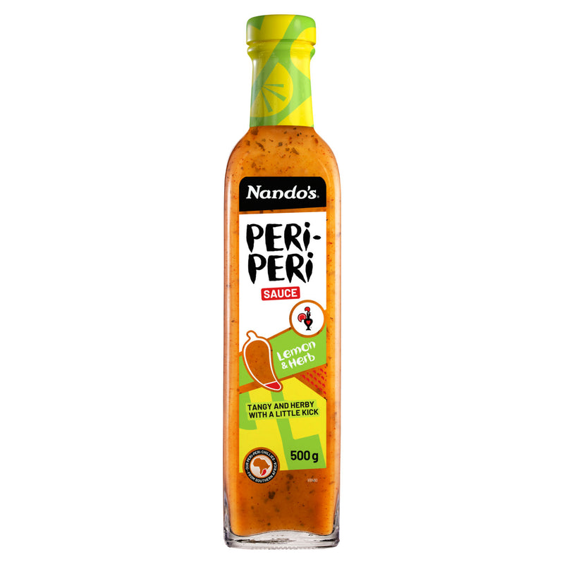 Nando's Lemon & Herb Peri-Peri Sauce 500g, imported from the UK