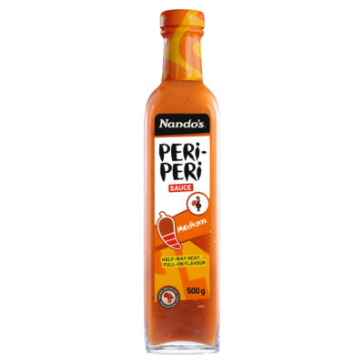 Nando's medium peri-peri sauce 500g, imported from the UK