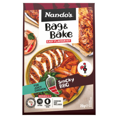 Nando's Peri-Peri Smokey BBQ Medium seasoning mix 20g, imported from the UK