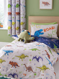 Catherine Lansfield Natural Prehistoric Dinosaurs Reversible Duvet Cover Set - British product