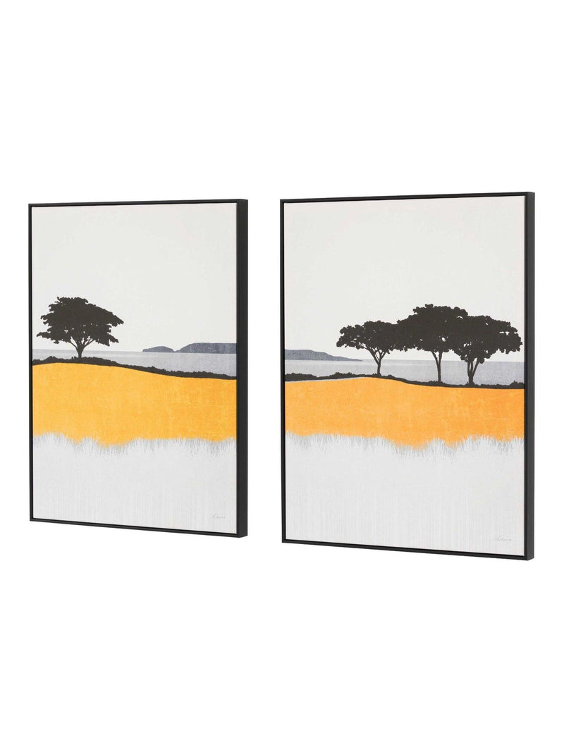 Gallery Home framed canvas Yellow Bayview set of 2 64.5x49.5cm, UK version