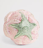 Judith Leiber embellished rose clutch bag evening accessory, imported from the UK