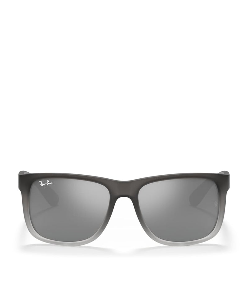 Ray-Ban Justin classic square sunglasses mirrored lenses, UK version