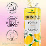 Twinings sparkling tea Zingy Lemon & Ginger 4 x 250ml, imported from the UK