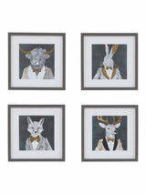 Next Gallery Home Black Woodland Sentry Framed Art Set of 4- Buy online at McGrocer