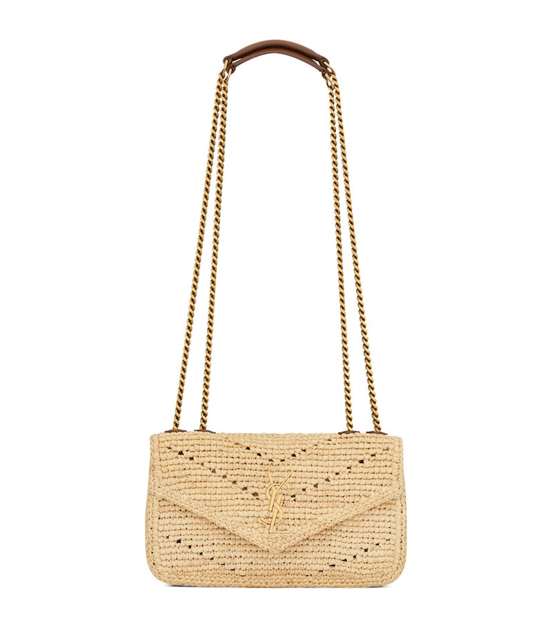 Saint Laurent Mini Loulou shoulder bag woven raffia (British brand)