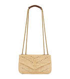 Saint Laurent Mini Loulou shoulder bag woven raffia (British brand)